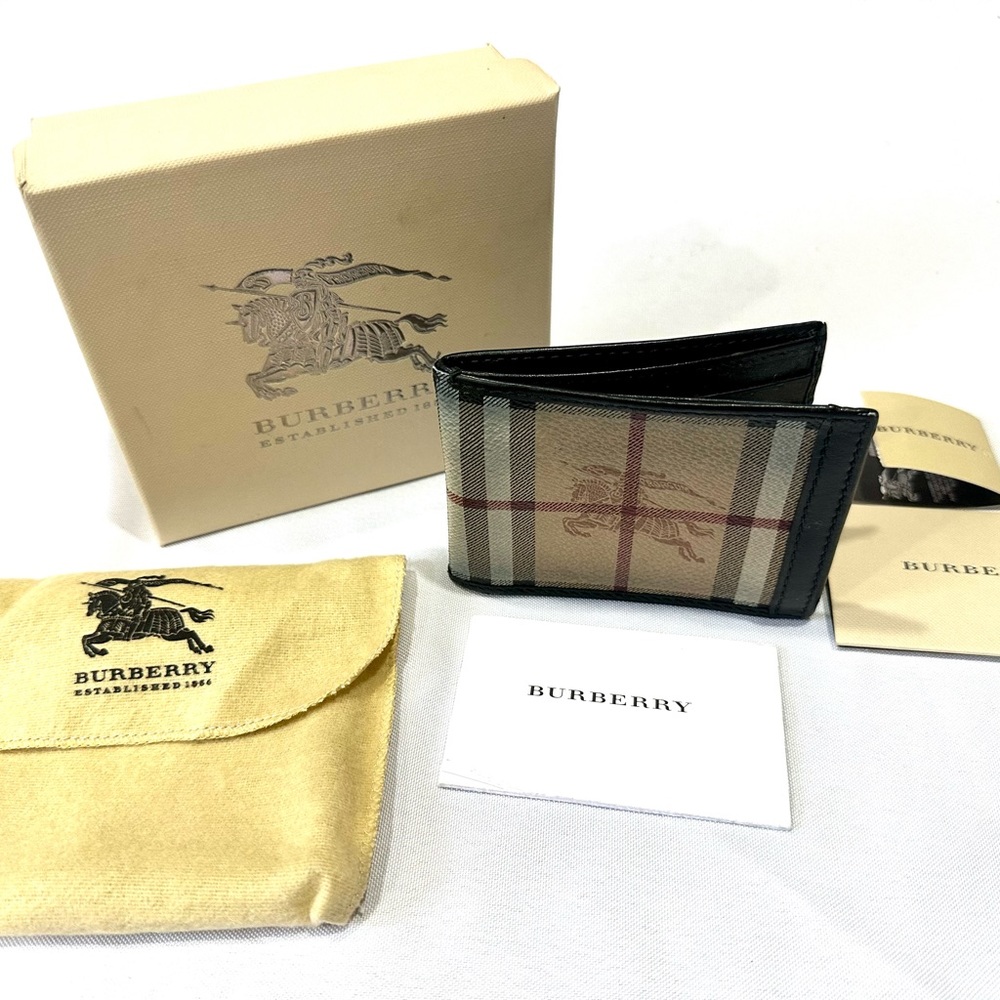 Authentic BURBERRY Men's CLASSIC Bifold Haymarket Check Wallet